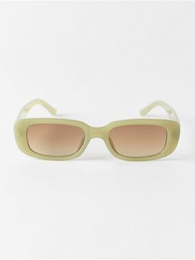 Urban Outfitters Sausalito Rectangle Sunglasses in Olive Green One Size